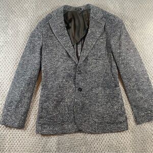 Express Blazer Men 36S Slim Fit Textured Gray 2 Button Wool Blend Office Classic